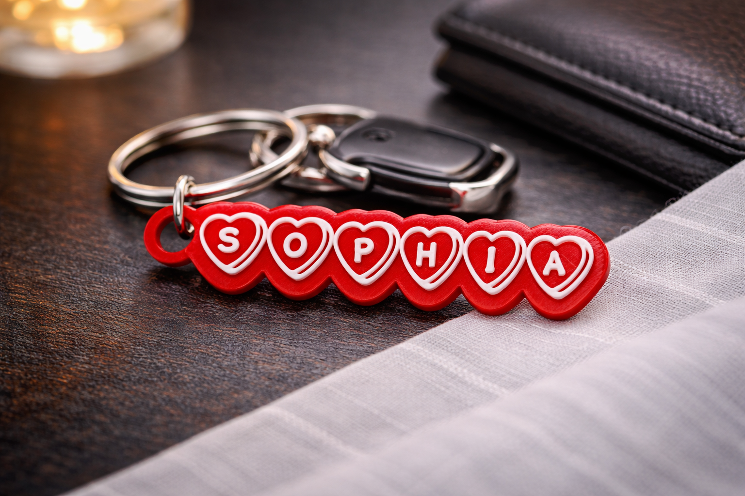 ميدالية مفاتيح بتصميم قلوب لطيف - الصورة 2