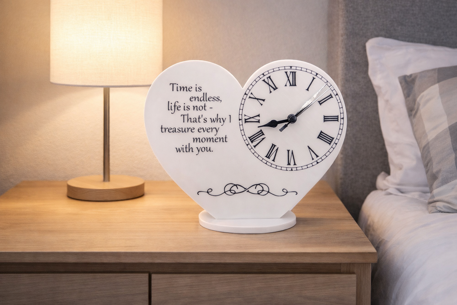 ساعة ديكور أنيقة بتصميم قلب مميز - الصورة 2