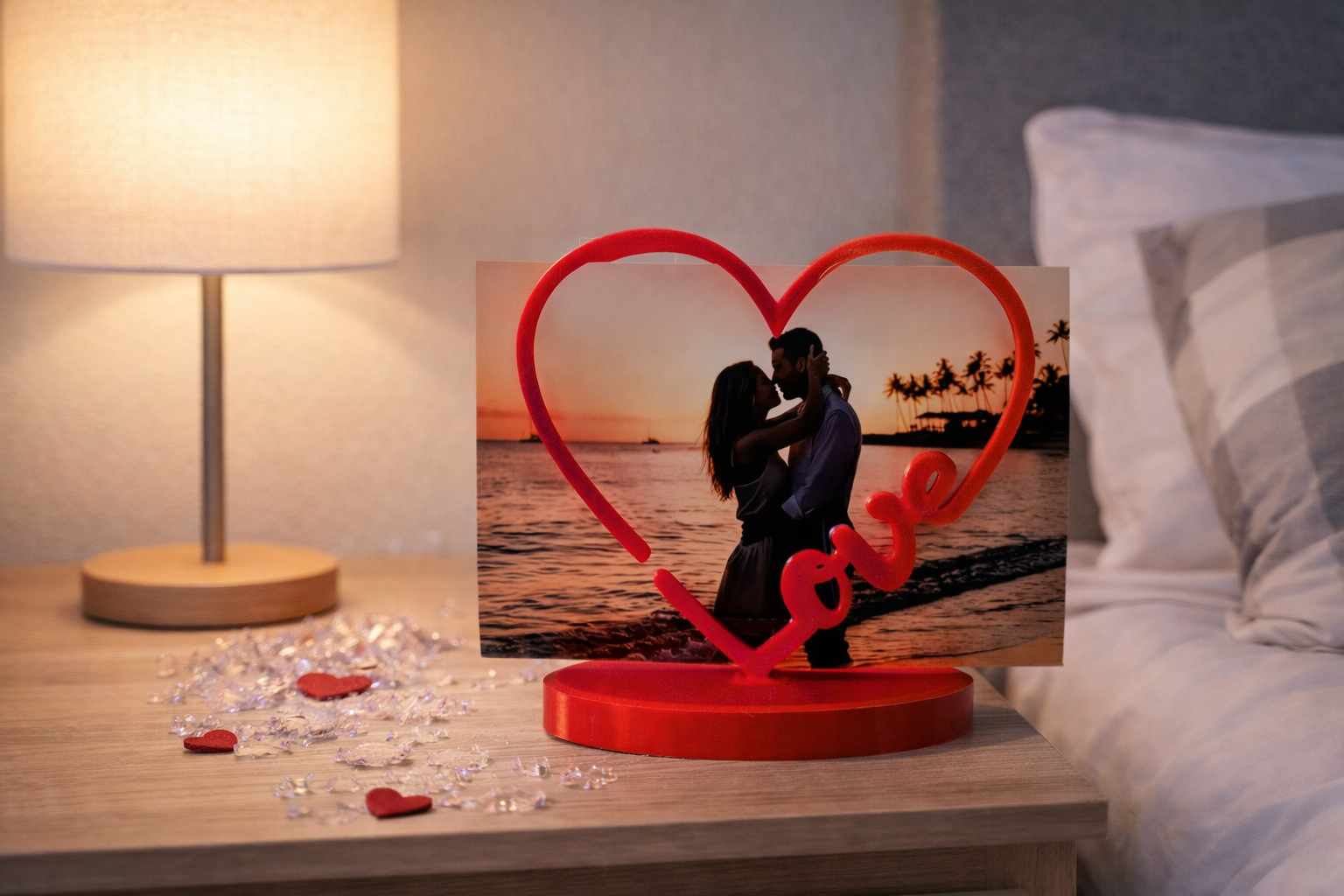 ستاند ديكور أنيق بتصميم قلب يحمل صورة خاصة - الصورة 2