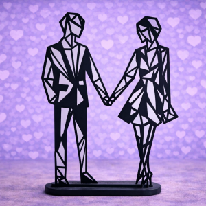 ستاند Couple هندسي – ديكور رومانسي بتصميم عصري