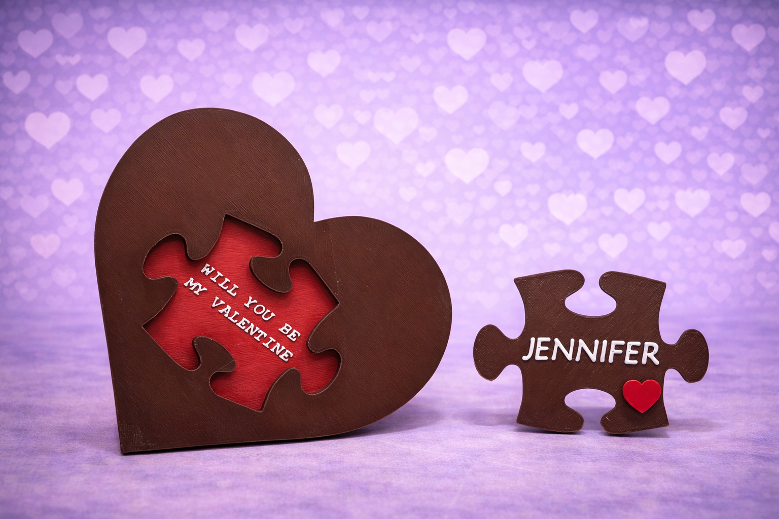 قلب بازل مع قطعة اسم – هدية عيد الحب المميزة