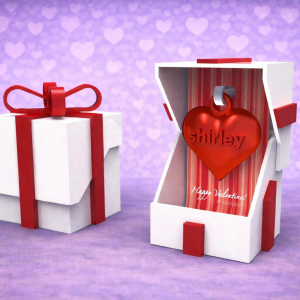 علبة هدية مفاجأة مع ميدالية قلب باسم – Valentine Gift Box