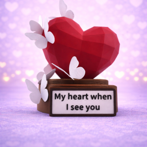 مجسم قلب 3D مع فراشات – هدية رومانسية مميزة