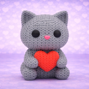 مجسم قطة لطيفة مع قلب – هدية رومانسية مميزة