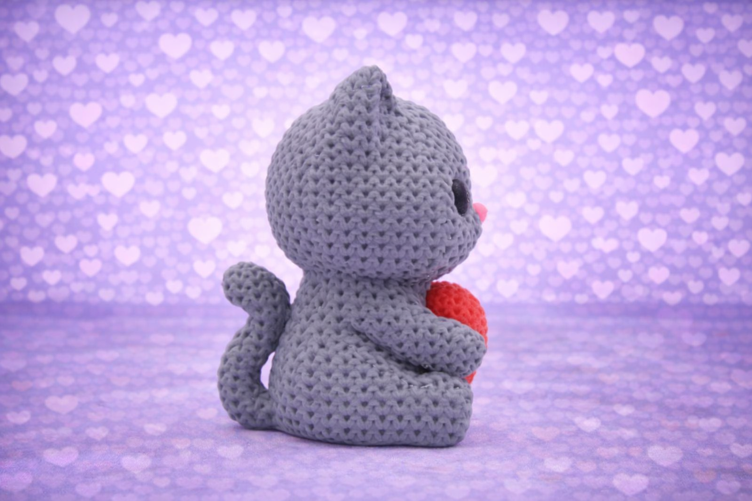 مجسم قطة لطيفة مع قلب – هدية رومانسية مميزة - الصورة 2