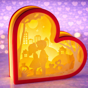 مصباح قلب ثلاثي الأبعاد – ديكور رومانسي بإضاءة دافئة