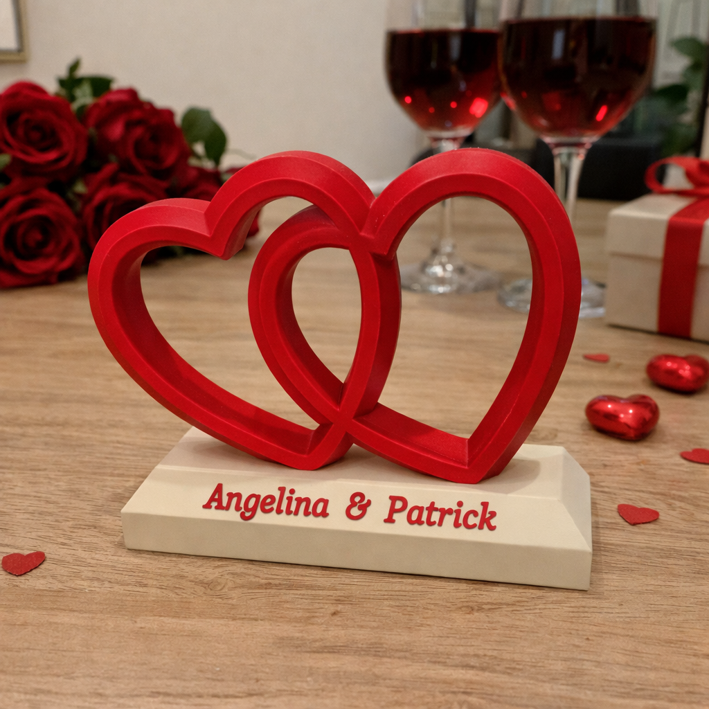 ديكور أنيق بتصميم قلبين متداخلين يرمز للحب والترابط - الصورة 2