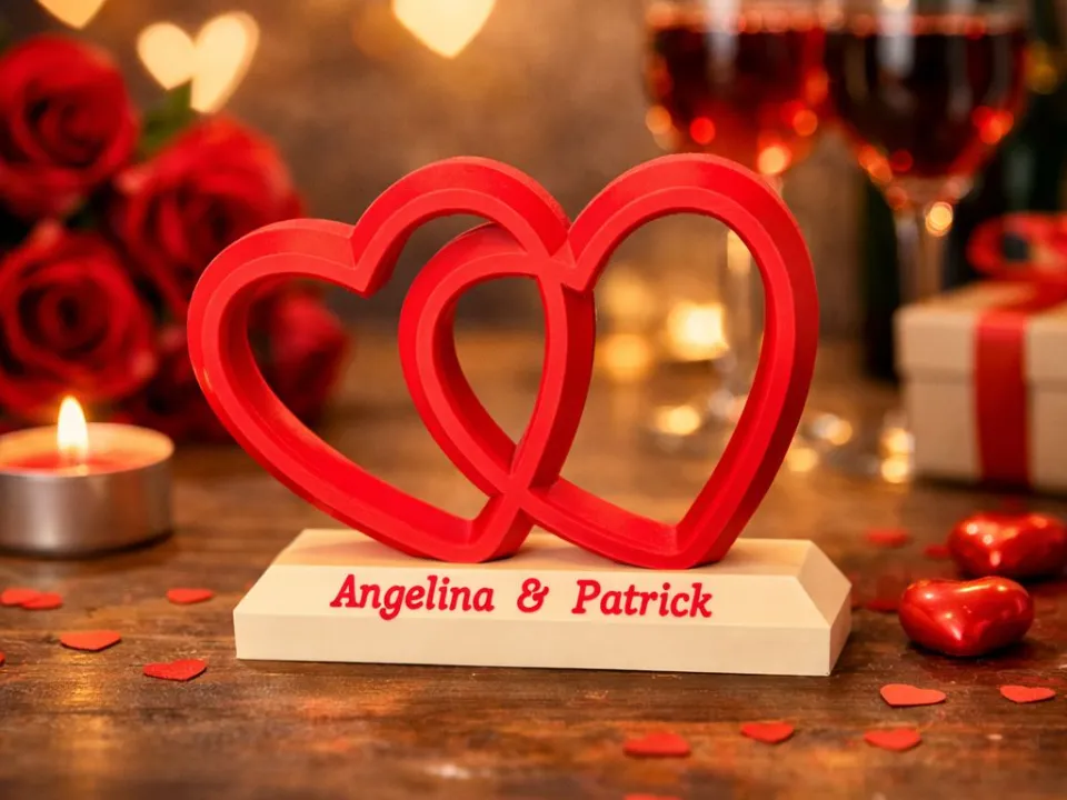 ديكور أنيق بتصميم قلبين متداخلين يرمز للحب والترابط - الصورة 3